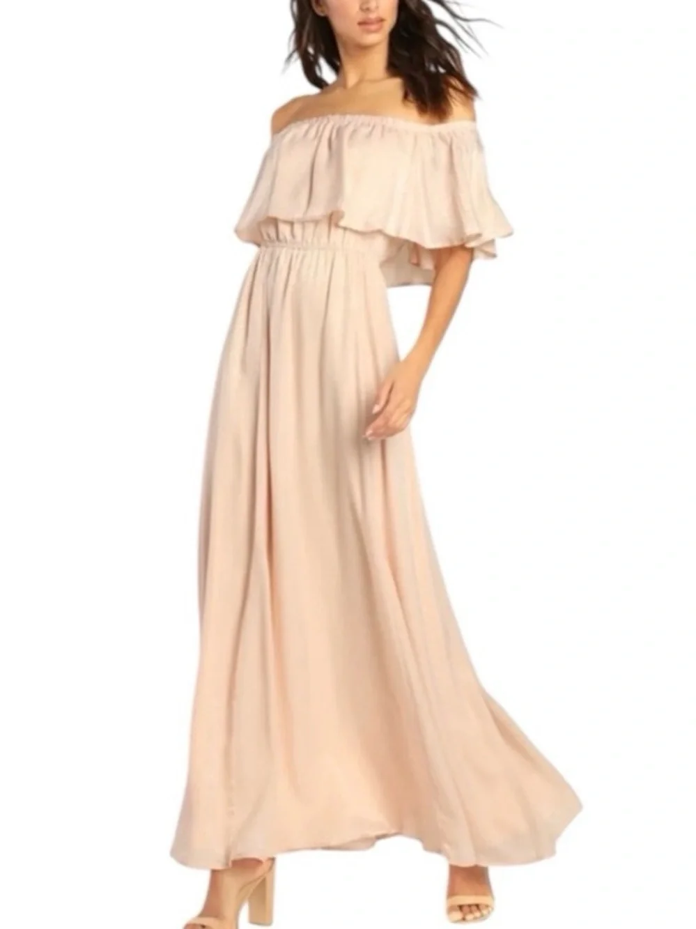 a-line scoop neck floor-length chiffon lace bridesmaid dress Long Flower Girl Scoop Fully Lined TM_SALE_HANGOVER_WK12024 Cowl Neck Satin Slip Color:Eggplant-Misty Pink